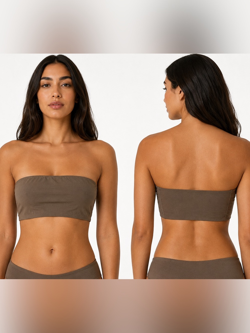 SKIMS Brown Minimalist Quiet Luxury Fits everybody Bandeau Bra 2XL